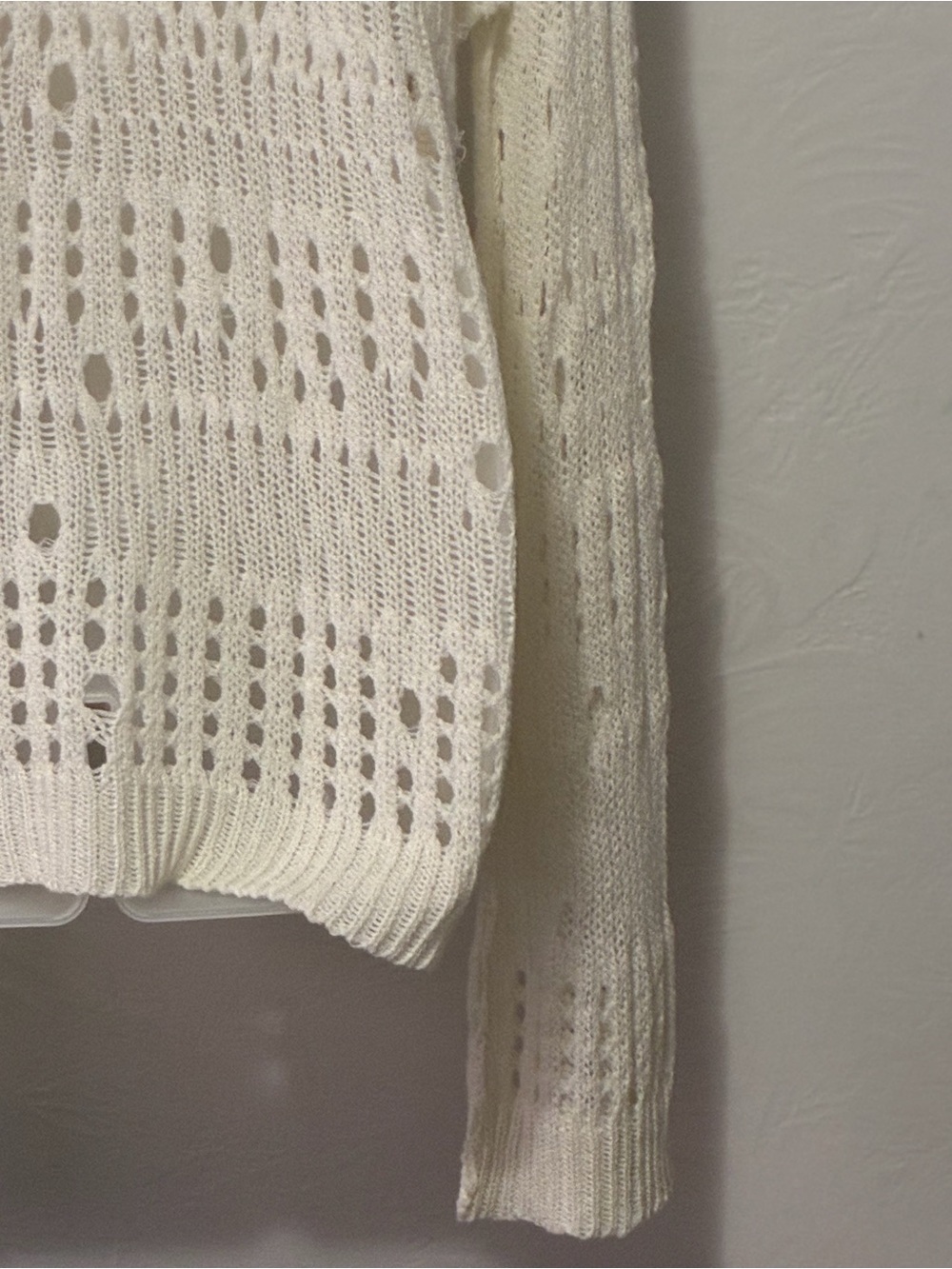 POL Lightweight Open-Knit Top in Cream - Picture 12 of 12